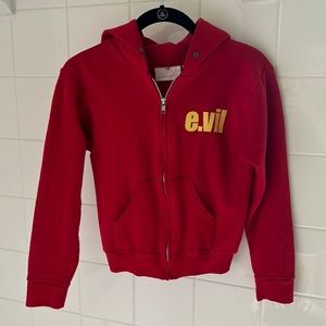 e.vil (Queen of Evil) Little Miss Bitch red zip-up hoodie